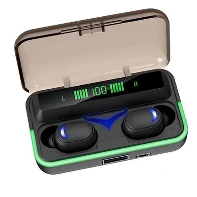 Fone Sem Fio TWS Preto com Estojo de Recarga Power Bank Controle Touch