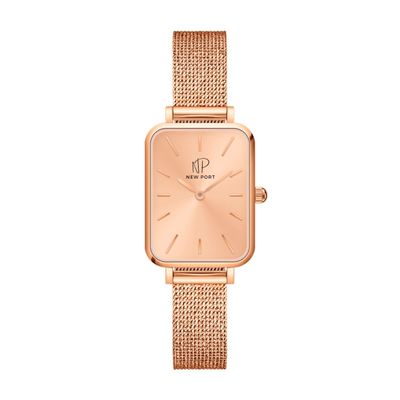Relógio Feminino Quadrado Elegante de Pulso Luxo Gold Rosé