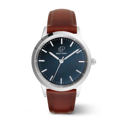 Relógio Masculino Elegante Prata Casual Analógico New Port