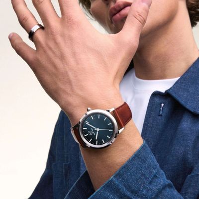 Relógio Masculino Elegante Prata Casual Analógico New Port