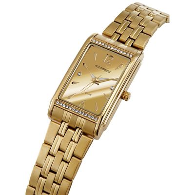 Relogio Mondaine Feminino Ref: 32959lpmvde1 Retangular Espelhado Dourado