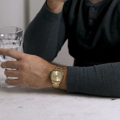 Relógio Seculus Masculino Ref: 77335gpsvda2 Retangular Dourado
