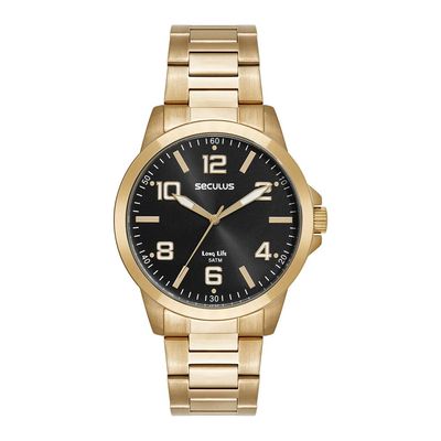 Relógio Seculus Masculino Ref: 44297gpsvda4 Casual Dourado