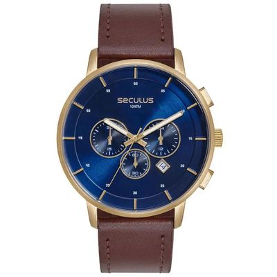 Relógio Seculus Masculino Ref: 44282gpsvdc2 Cronógrafo Dourado