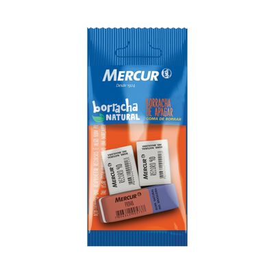 Borracha Mercur Record Branca e Prima Bicolor com 3 Unidades UNICA