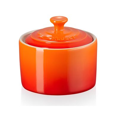 KIT LE CREUSET MANTEIGUEIRA ESTILO EUROPEU 17,5CM E AÇUCAREIRO 300ML Laranja