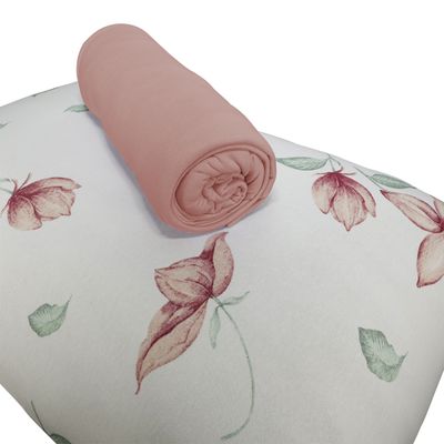 Jogo de Cama KazzaVip Solteiro Malha Mista 70% Algodão e 30% Poliéster Mendonza 2 Peças Rosa