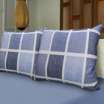 Jogo de Cama KazzaVip King Malha Mista 70% Algodão e 30% Poliéster Paraty 3 Peças Azul