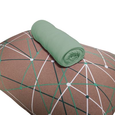 Jogo de Cama KazzaVip King Malha Mista 70% Algodão e 30% Poliéster Ouro Preto 3 Peças Verde