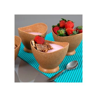 Taça de Sobremesa Pote Cumbuca 200ml Marrom Cerejeira ECO 6un