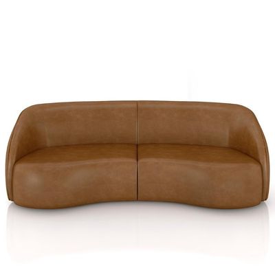 Sofá 3 Lugares 288cm Orgânico Zion M22 Sintético Caramelo - Mpozenato