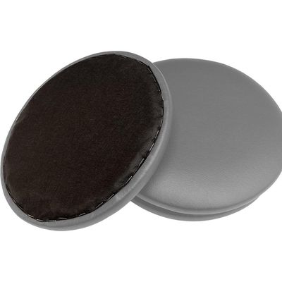 Assento Redondo Banqueta Cadeira Estofados Poltronas H02 Corino Cinza 25 cm - Lyam Decor