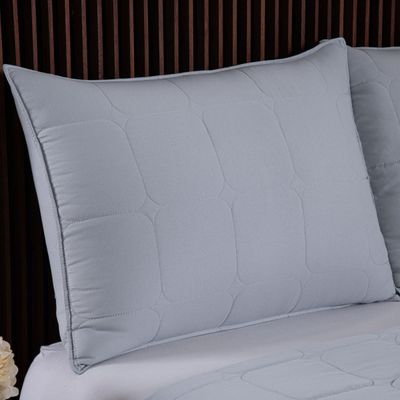 Kit Cobre Leito Colcha Speciale Queen Matelado Toque Acetinado 400 Fios 3 Peças Cinza