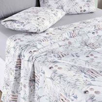 Jogo Cama Lençol Maris Casal Padrão Percalle 200 Fios Estampado 4 Peças Protea Cinza