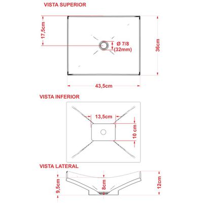 Cuba de Apoio Para Banheiro Lavabo C01 Folha F44 Cinza - Lyam Decor