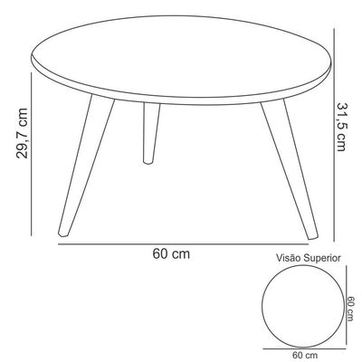 Mesa De Centro Decorativa Sofia B01 Off White Pés Palito - Lyam Decor