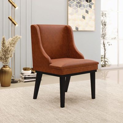 Cadeira Decorativa Sala de Jantar Base Fixa de Madeira Firenze PU Nozes/Preto G19 - Gran Belo