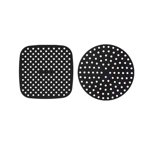 Tapete Silicone Quadrado e Redondo Air Fryer Antiaderente