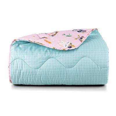 Edredom Kidsteem Solteiro Dupla Face Micropercal Foxy  - 100% Poliéster
