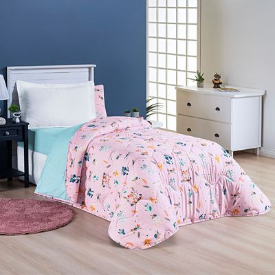 Edredom Kidsteem Solteiro Dupla Face Micropercal Foxy  - 100% Poliéster