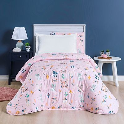 Edredom Kidsteem Solteiro Dupla Face Micropercal Foxy  - 100% Poliéster