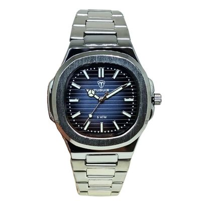 Relógio Tuguir Masculino Ref: Tg30442 Casual Retangular Prateado