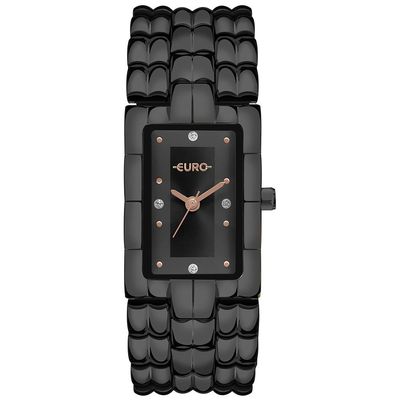 Relógio Euro Feminino Ref: Eu2035yza/4p Clássico Retangular Black