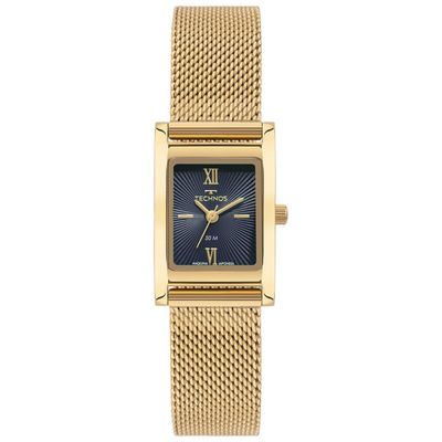 Relógio Technos Feminino Ref: 2035nde/1a Elegance Mesh Retangular Dourado