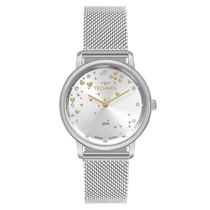 Relógio Technos Feminino Ref: 2035ndr/1k Corações Mesh Prateado