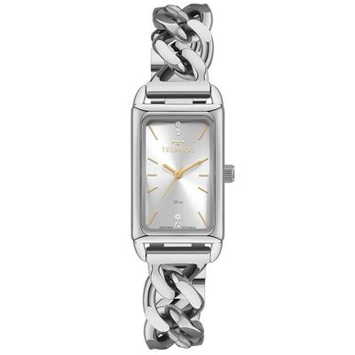 Relógio Technos Feminino Ref: 2035neb/1k Bracelete Retangular Prateado