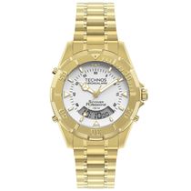 Relógio Technos Masculino Ref: Wt2050afn/1b Skydiver Anadigi Dourado