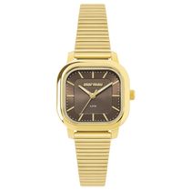 Relógio Mormaii Feminino Ref: Mo2036kh/1m Retangular Aço Dourado