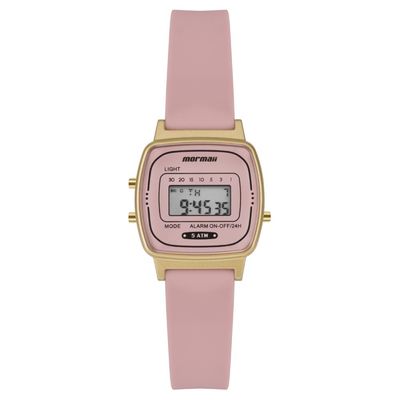Relógio Mormaii Feminino Ref: Mo13722d/8t Retangular Vintage Digital Dourado