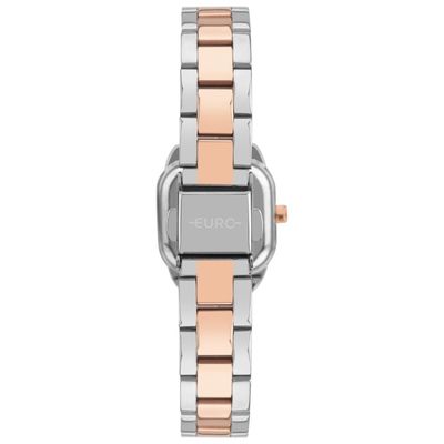 Relógio Euro Feminino Ref: Eu2036yvf/4k Casual Retangular Bicolor