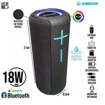 Caixa de Som Portátil Bluetooth IPX6 K450 Kimaster 18W Cinza