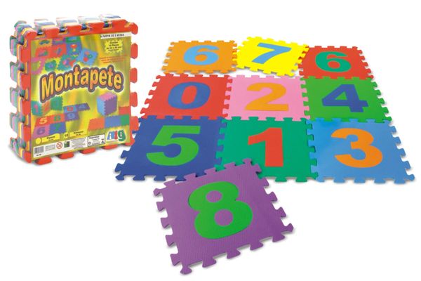 Tapete De Eva Infantil Números 10 Placas 33x33 Cm Nig - 0800