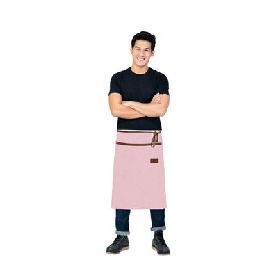 Avental de Cintura Rosa Meio Corpo Couro Chef Confeiteiro 1un