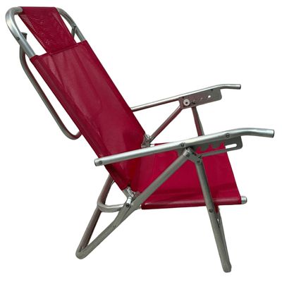 Cadeira De Praia Conforto Oversize Reclinavel 140kg Ronchetti Rosa