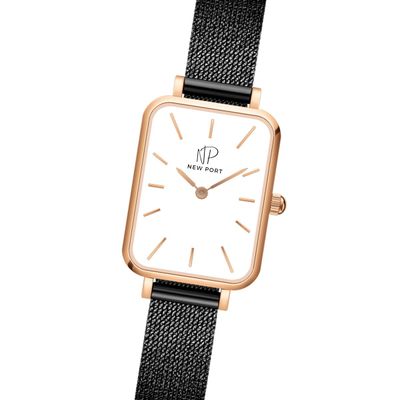 Relógio Quadrado Feminino De Pulso Analógico Casual New Port