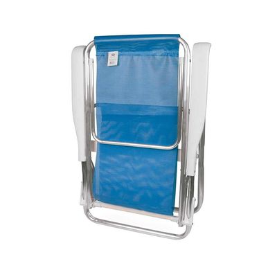 Cadeira De Praia Piscina Reclinável 8 Posições Alumínio Mor Azul