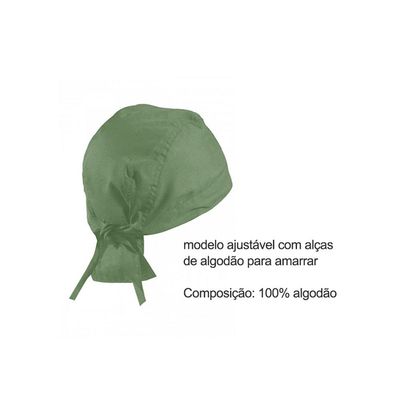 Avental Verde Matte e Bandana Algodao Restaurante Bar Vegano