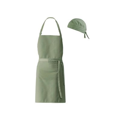 Avental Verde Matte e Bandana Algodao Restaurante Bar Vegano