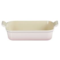KIT LE CREUSET BOWL DE PREPARO 2L E TRAVESSA RETANGULAR HERITAGE 26CM SHELL PINK