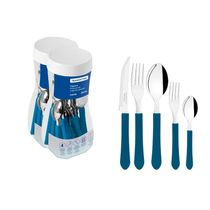 Faqueiro Talheres Leme Inox 40 Peças Tramontina Azul