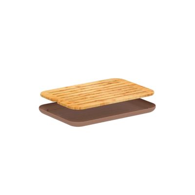 Tabua Migalheira Bambu Marrom Bandeja Mesa Paes 33cm