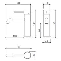 TORNEIRA DROP BICA BAIXA PARA LAVATORIO EM AÇO INOX DOURADO ESCOVADO DP6101