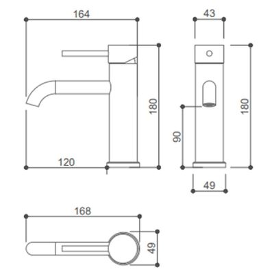 TORNEIRA DROP BICA BAIXA PARA LAVATORIO EM AÇO INOX DOURADO ESCOVADO DP6101