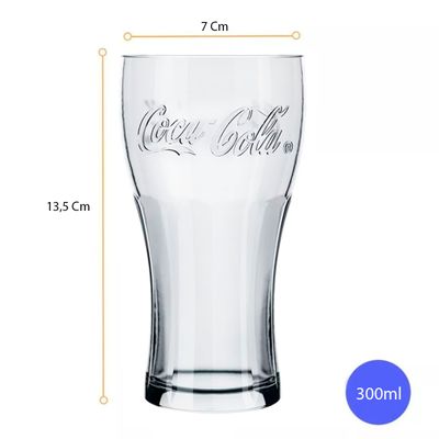 Copo Contour Coca Cola Transparente 300ml 6 Unidades - Nadir 7150