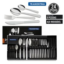 Conjunto de Talher 24 Peças Inox Buzios Tramontina Original