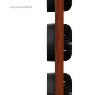 Ventilador de Torre Spirit Robot Triplo 130W com 3 Velocidades, Controle Remoto e Painel Digital com Display LED - Preto/Tabaco Preto / 220